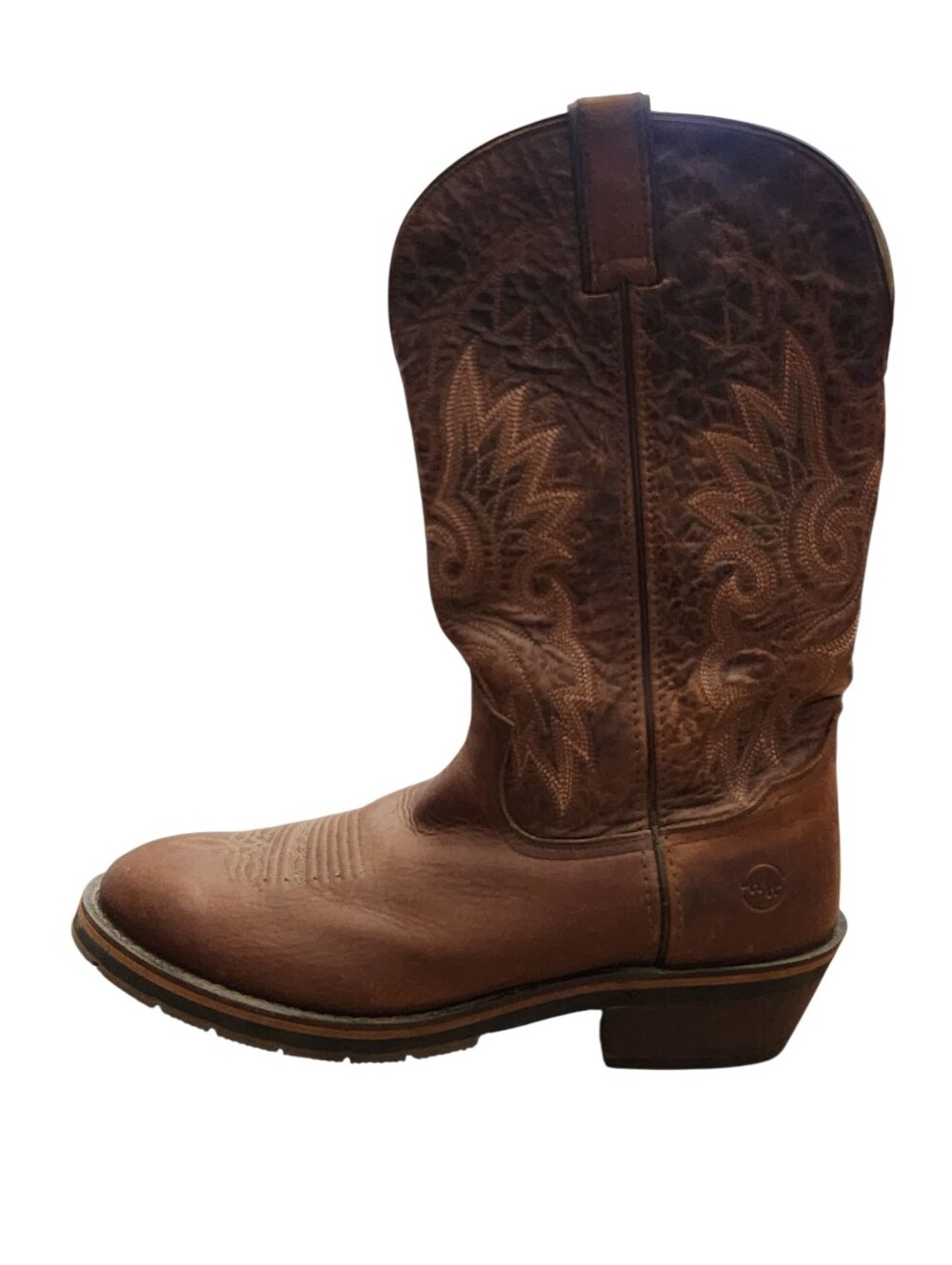 Double H Cowboy Boots Mens Size 11 D Brown Western Almond Toe Block Heel Pull On